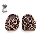 Leopar Organik Pamuk Ev Kreş Ayakkabısı Patik