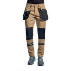 Şensel, Reflektörlü Çok Cepli İş Pantolonu, Bej-Siyah -54E3057-