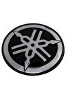 Yamaha Logo Yuvarlak Alüminyum Sticker Etiket Gümüş