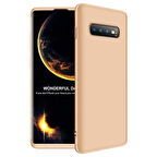 Microsonic Samsung Galaxy S10 Plus Kılıf Double Dip 360 Protective Gold