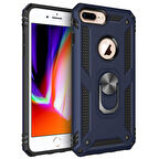 Microsonic Apple iPhone 7 Plus Kılıf Military Ring Holder Lacivert
