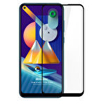 Microsonic Samsung Galaxy M11 Tam Kaplayan Temperli Cam Ekran Koruyucu Siyah