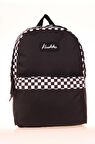 Kaukko Basic Colors Okul Sırt Çantası Siyah Check K1629