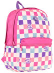 Kaukko Nature Kız Çocuk Üç Bölmeli Pembe Dama Desenli Okul Sırt Çantası - K1787