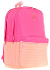 Kaukko Quick Kız Çocuk Üç Bölmeli Pembe Turuncu Kapitone Detaylı Okul Sırt Çantası - K1789