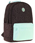 Kaukko Double Colors Üç Bölmeli Kız Çocuk Okul ve Günlük Sırt Çantası - Siyah Turkuaz - K1835