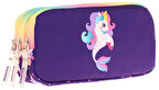 Kaukko Kids Üç Bölmeli Mor Çok Renkli, Denizkızı ve Unicorn, Kız Çocuk Okul Kalemliği - L8228
