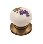 Gürçay Sude Porselen Kulp Antik Üzümlü Düğme (2 Adet)