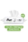 Sleepy Natural Yenidoğan -Alkolsüz 12 x 90 Yaprak 12 Paket Islak Mendil
