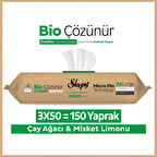 Sleepy Bio Çözünür Yüzey Temizlik Havlusu&Mendili Çay Ağacı&Misket Limonu 3x50 (150 Yaprak)