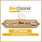 Sleepy Bio Çözünür Yüzey Temizlik Havlusu&Mendili Karanfil&Tarçın 50 Yaprak