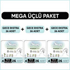 Sleepy Bio Natural Premium Plus Hijyenik Ped Mega Paket Gece Extra 26x3 (78 Adet) 