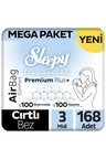 Sleepy Bio Natural Premium Plus Airbag Comfort Mega Paket Bebek Bezi 3 Numara Midi 168 Adet