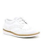 Hidra Beyaz Rugan Bağcıklı Erkek Bebek Sünnet Ayakkabı