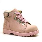 Rakerplus Hakiki Deri Pembe Fermuarlı Kışlık Kız Bebek Bot