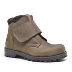 Hakiki Deri Kum Rengi Kürklü Cırtlı Erkek Çocuk Bot