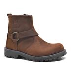 Chiron Hakiki Deri Tarçın Rengi Fermuarlı Çocuk Çizme