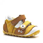 Hakiki Deri Sarı Nubuk Cırtlı Yazlık İlk Adım Ayakkabı