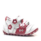 Hakiki Deri Kırmızı Cırtlı Yazlık İlk Adım Ayakkabı