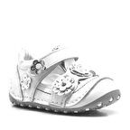 Hakiki Deri Gümüş Beyaz Cırtlı Yazlık İlk Adım Ayakkabı