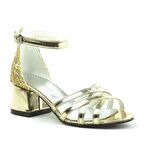 Gold Kalın Topuklu Kız Çocuk Abiye Ayakkabı