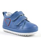 Yumuşak Hakiki Deri Mavi İlk Adım Bebek Ayakkabısı