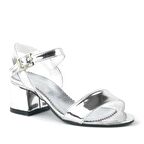 Sarıkaya Gümüş Aynalı Kalın Topuklu Kız Çocuk Abiye Ayakkabı