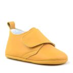 Hapshoe Kids Hakiki Deri Sarı Cırtlı Bebek Patik