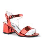 Kırmızı Aynalı Kalın Topuklu Kız Çocuk Abiye Ayakkabı