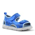 Rakerplus Hakiki Deri Mavi Kamuflaj Bebek Sandalet