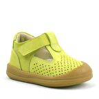 Rakerplus Hakiki Deri Fıstık Yeşili Cırtlı Anatomik Bebek Sandalet