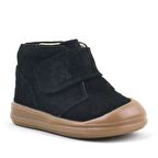 Rakerplus Hakiki Deri Siyah Cırtlı Unisex Bebek Bot