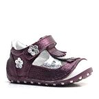 Hakiki Deri Püsküllü Bordo Cırtlı İlk Adım Ayakkabı