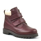 Rakerplus Hakiki Deri Bordo Cırtlı Çocuk Bot