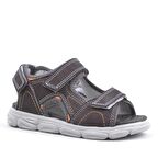 Rakerplus Hakiki Deri Gri Cırtlı Çocuk Sandalet Ayakkabı