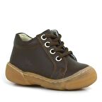 Anatomik Yumuşak Hakiki Deri Fermuarlı Kahve Bebek Bot Ayakkabı