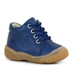 Anatomik Yumuşak Hakiki Deri Fermuarlı Lacivert Bebek Bot Ayakkabı
