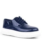 Rakerplus Derby Lacivert Rugan Beyaz Taban Çocuk Klasik Ayakkabı