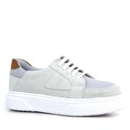 Rakerplus Hakiki Deri Gri Bağcıklı Çocuk Günlük Okul Ayakkabı