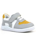 Rakerplus Hakiki Deri Gri Sarı Anatomik Bebek Spor Ayakkabı