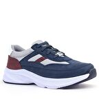 Rakerplus Hakiki Deri Anatomik Lacivert Bordo Bağcıklı Hafif Çocuk Spor Ayakkabı