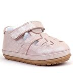 Rakerplus Muppet Hakiki Deri Simli Pudra Cırtlı Anatomik Bebek Sandalet Ayakkabı