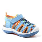 Rakerplus Hakiki Deri Mavi Turuncu Çocuk Sandalet