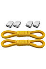 Akıllı Kilitli Ayarlanabilir Sarı 6 MM Lastik Pratik Bağcık 1 Çift