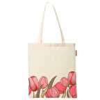 Baghashtag Pembe Güller Baskılı Bez Çanta