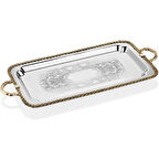 LAMEDORE BLACK PEARL KUŞLU UZUN TEPSİ 59X31X5 CM 