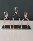 LAMEDORE NİKEL 3 LÜ MUMLUK 28*5*20 CM