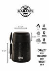 TanQ Ömür Boyu Garantili Bento Paslanmaz Çelik Yemek-Mama Termosu Titan Black 0.50 Lt- (17 Oz)