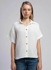 Lee Cooper Rahat Klasik Yaka Düz Beyaz Kadın Gömlek 252 LCF 241001 KIERRA BEYAZ