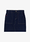 Lee Cooper Normal Bel Koyu Mavi Kadın Düz Standart Etek 261 LCF 126005 MIA 2 DENIM